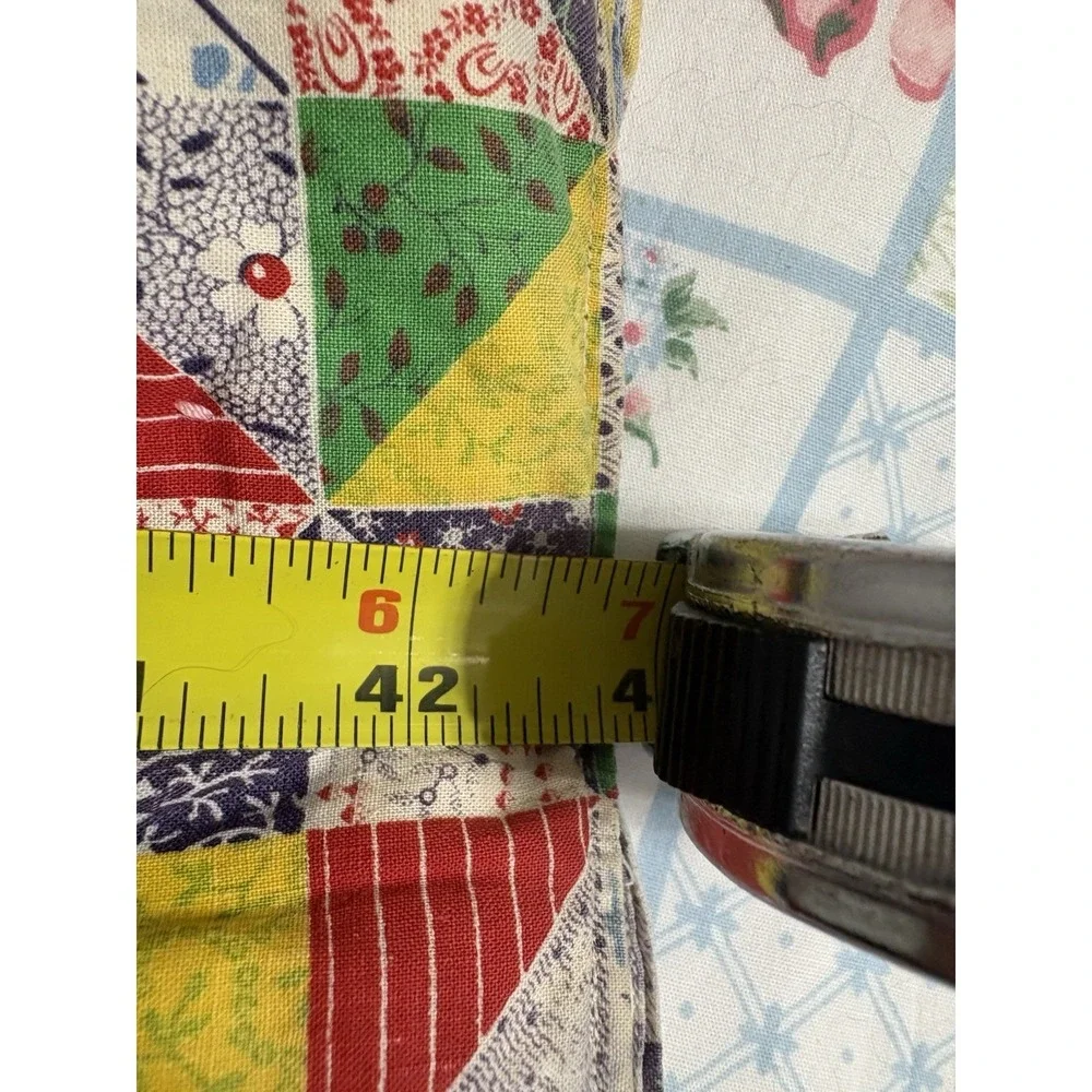 Vintage Antique Feed Sack Quilt Star 86 X 64, Hand Sewn Colorful Scraps